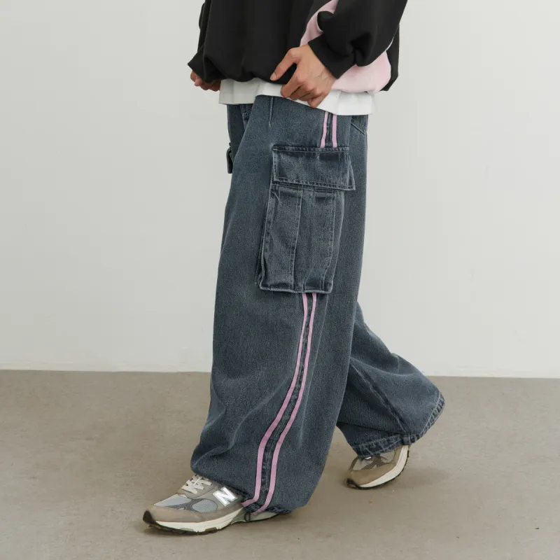 Crying Center Cargo Pants Unisex Denim-4