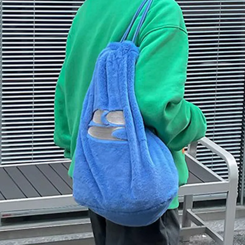 Crying Center Polyester Shoulder Bag, Handbag Unisex Blue-3