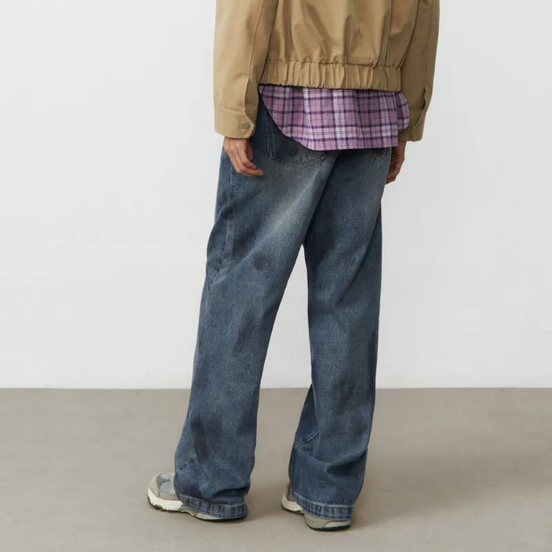 Crying Center Jeans Unisex Distressed White-3