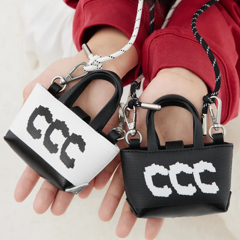 Crying Center PU Earphone Case Mini Unisex Black/White-7