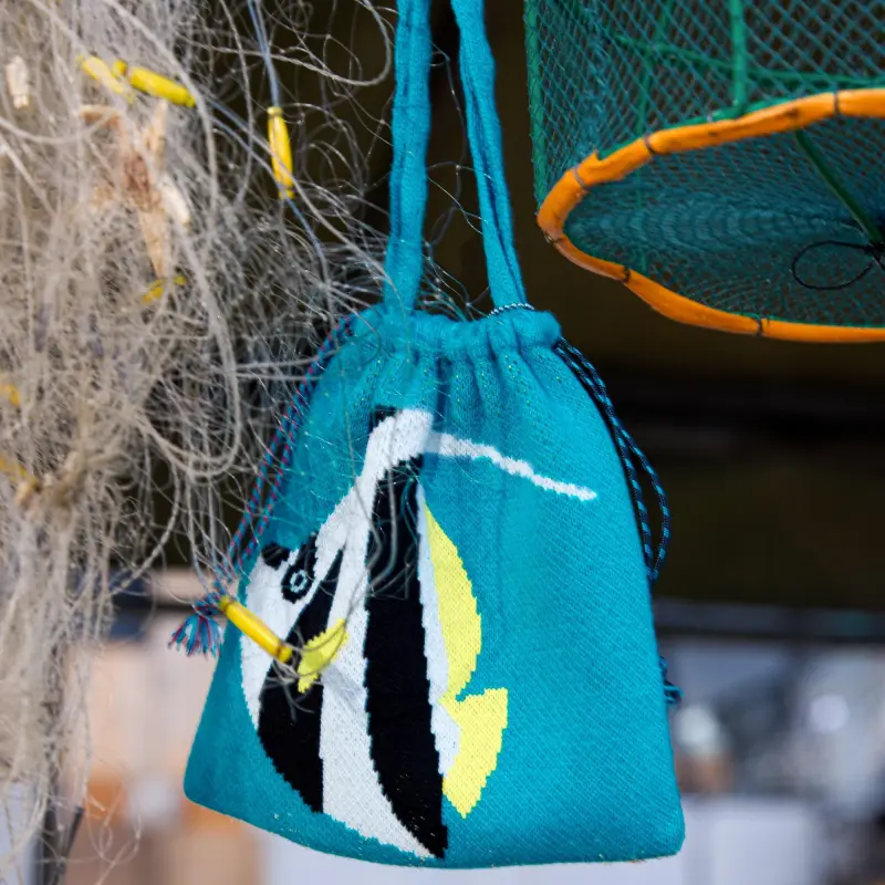 Crying Center Fabric Crossbody Bags Unisex Lake Blue-3