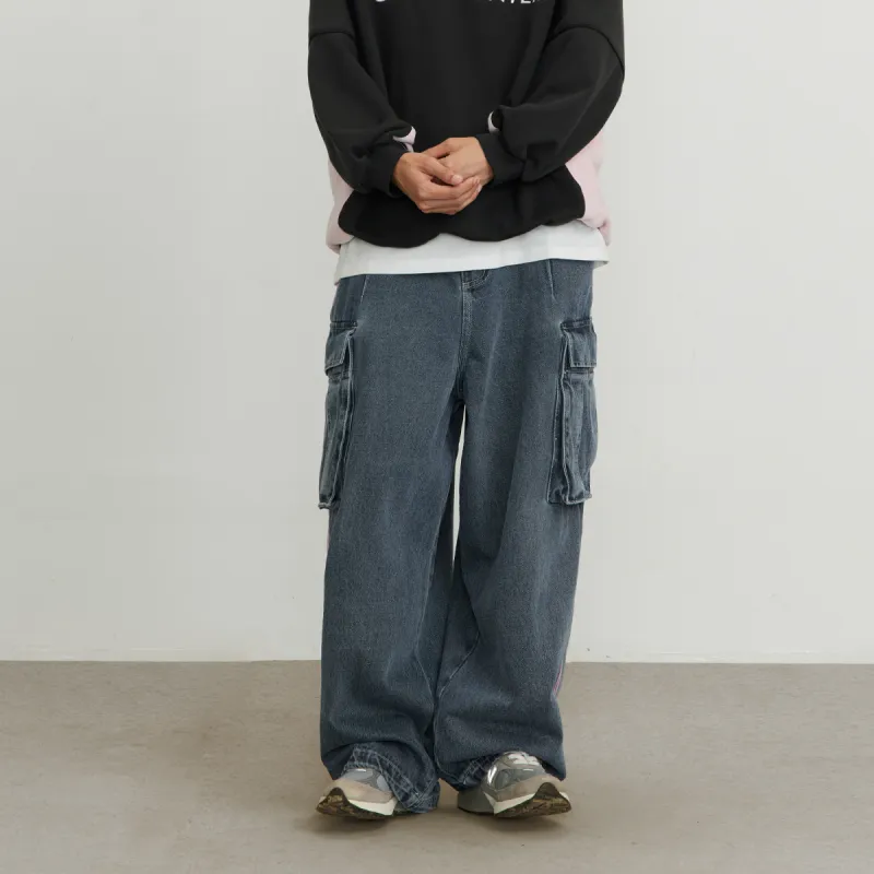 Crying Center Cargo Pants Unisex Denim-2