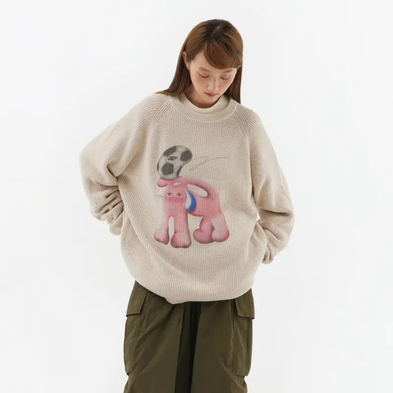 Crying Center Sweaters Unisex Beige Camel-4