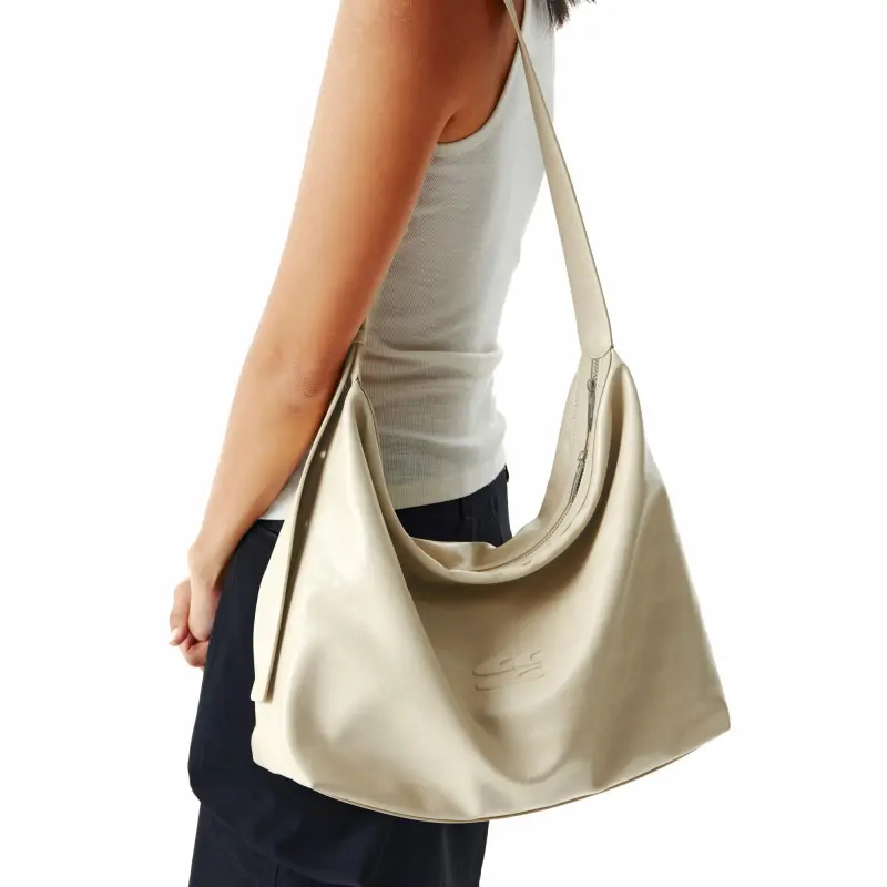 Crying Center PU Tote Bag, Shoulder Bag Tubas Women's Light Apricot-2