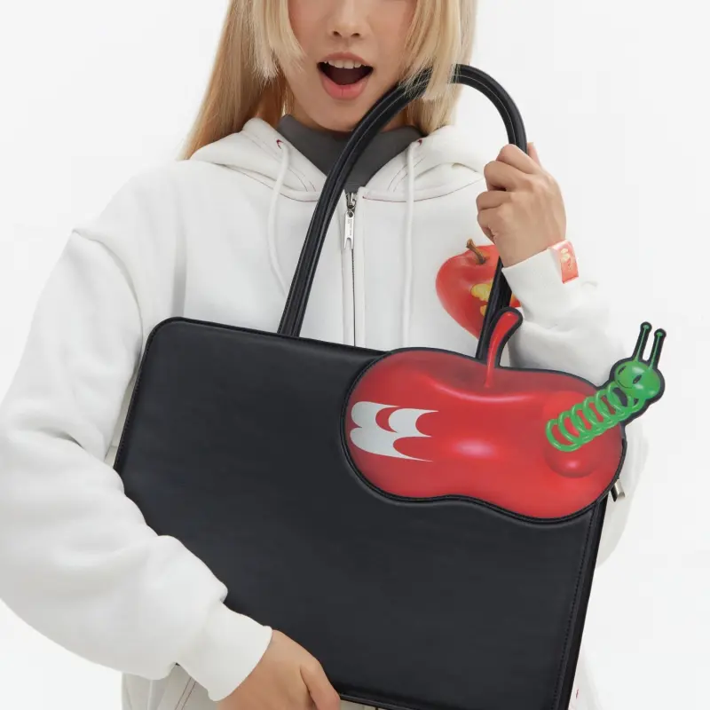 Crying Center PU Laptop Bag Regular Unisex Black-5