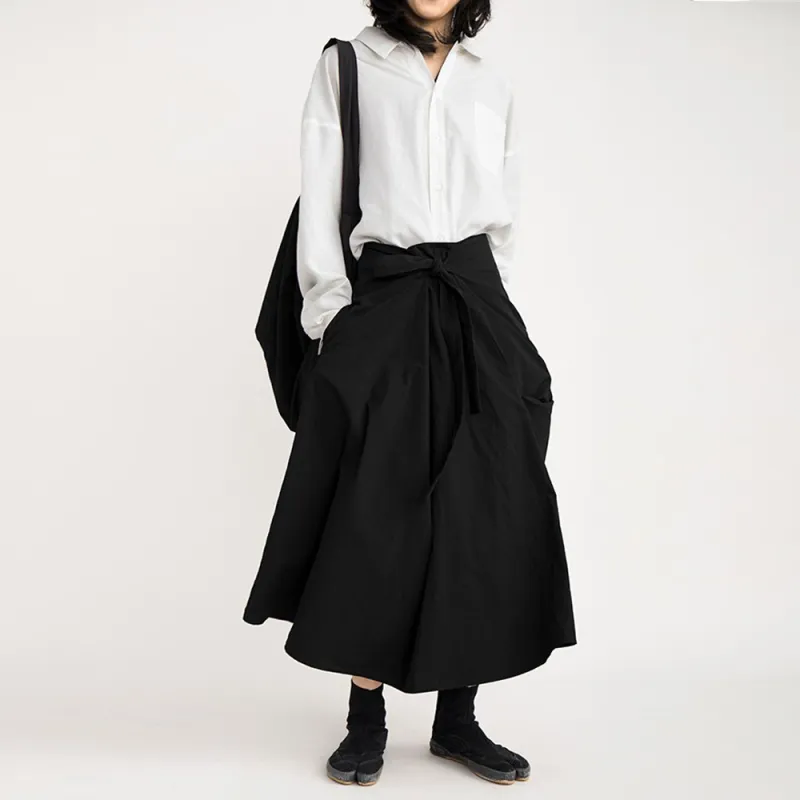 Crying Center Casual Long Skirts Unisex Black-2