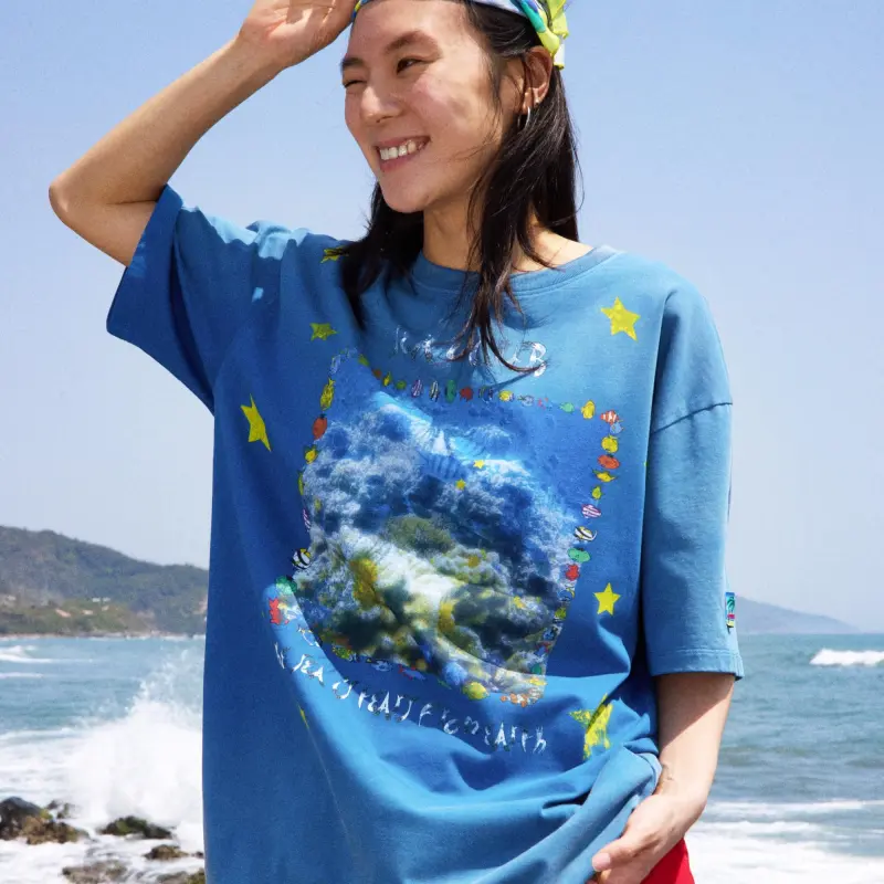 Crying Center T-Shirts Unisex Sea Blue-3