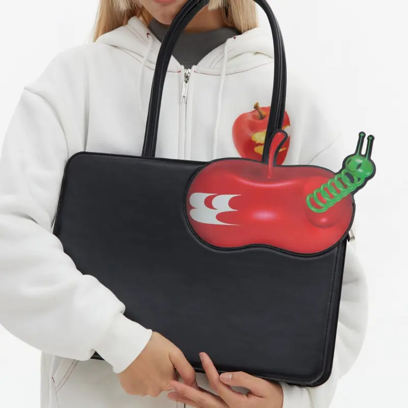 Crying Center PU Laptop Bag Regular Unisex Black-4