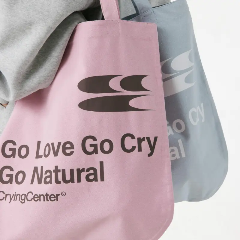 Crying Center Fabric Shoulder Bag Regular Unisex Multicolor-13