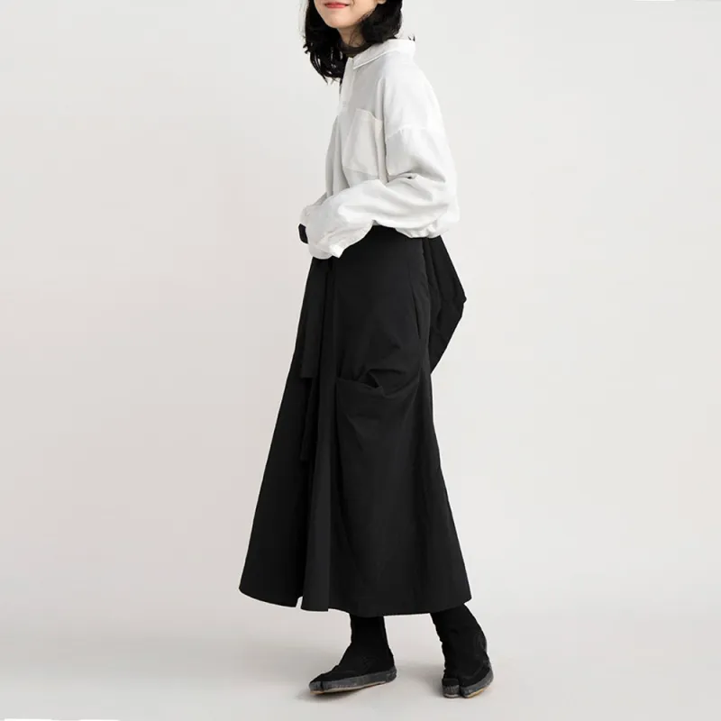 Crying Center Casual Long Skirts Unisex Black-4