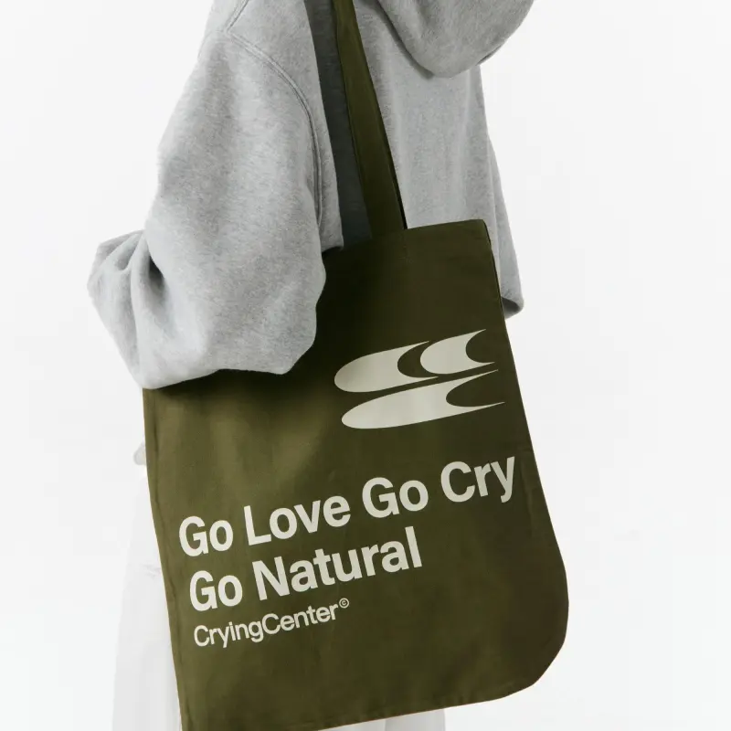 Crying Center Fabric Shoulder Bag Regular Unisex Multicolor-3