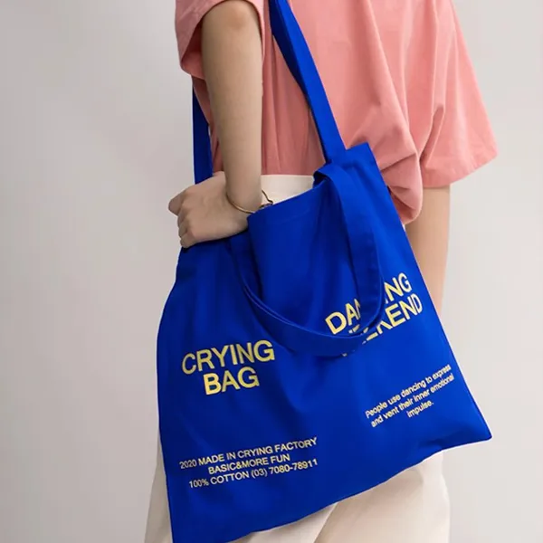 Crying Center Cotton Clutch Regular Unisex Electric Blue-3