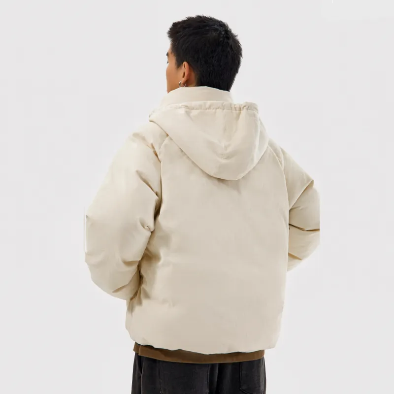 Crying Center Puffer Jackets Unisex Cream White-5