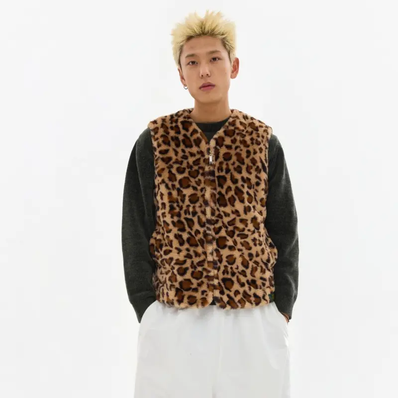 Crying Center Vest Unisex Leopard Print-5