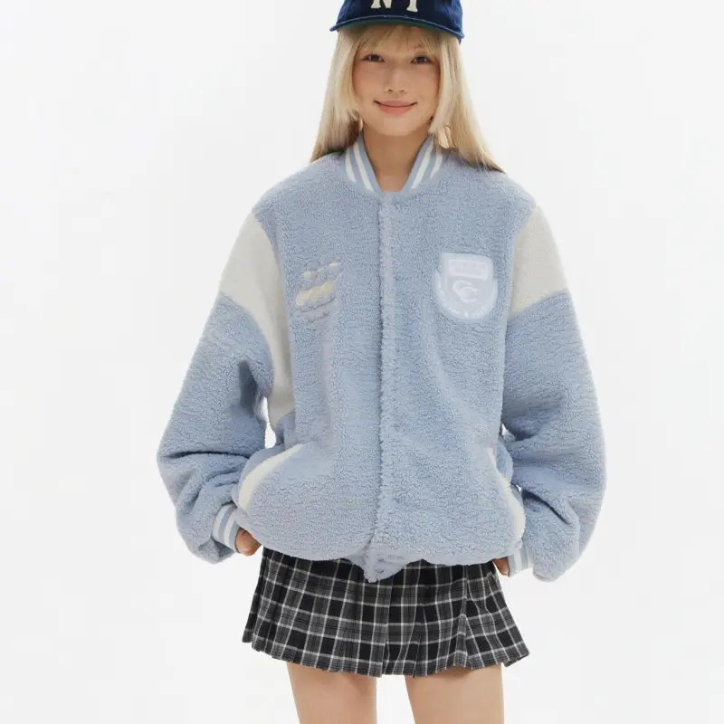 Crying Center Velvet Jackets Unisex Milk Blue-5