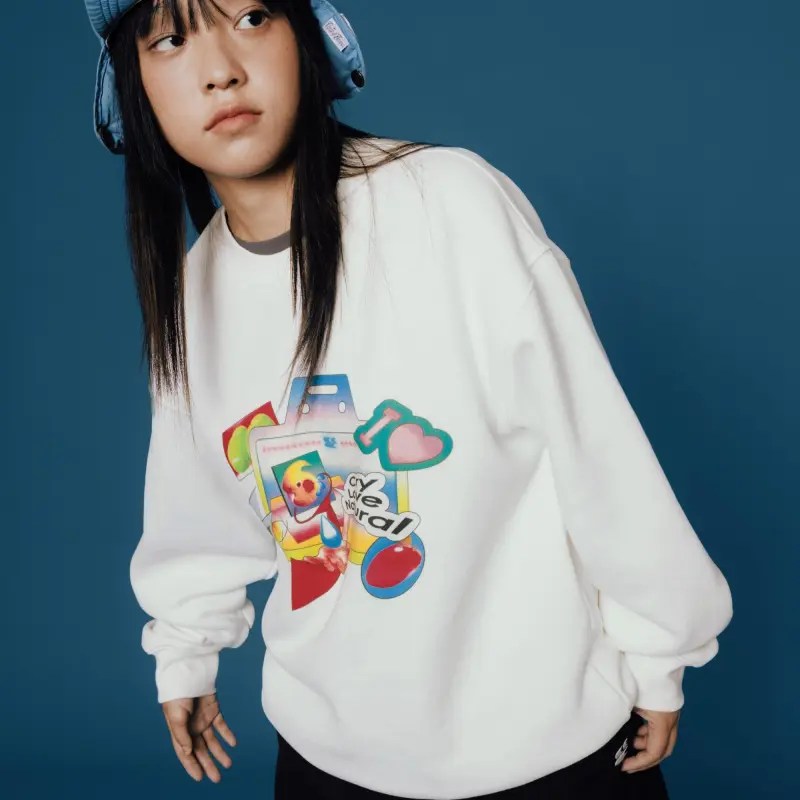 Crying Center Sweatshirt Unisex Ecru-5