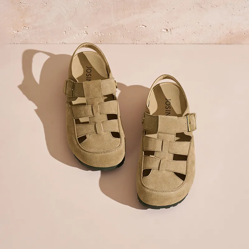 JOSINY Roman Sandals Women's Khaki Camel-4