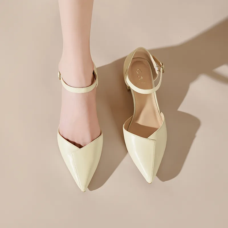 JOSINY Chunky Heel High Heels Women's Ecru-1