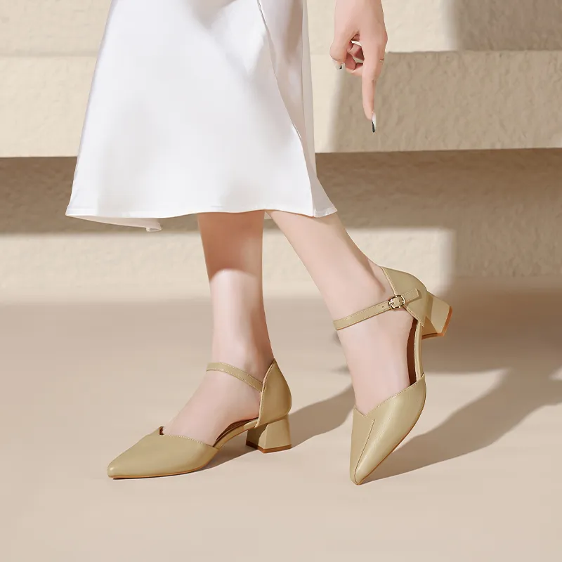 JOSINY Casual Single Shoes 4.5cm Women's Apricot-2