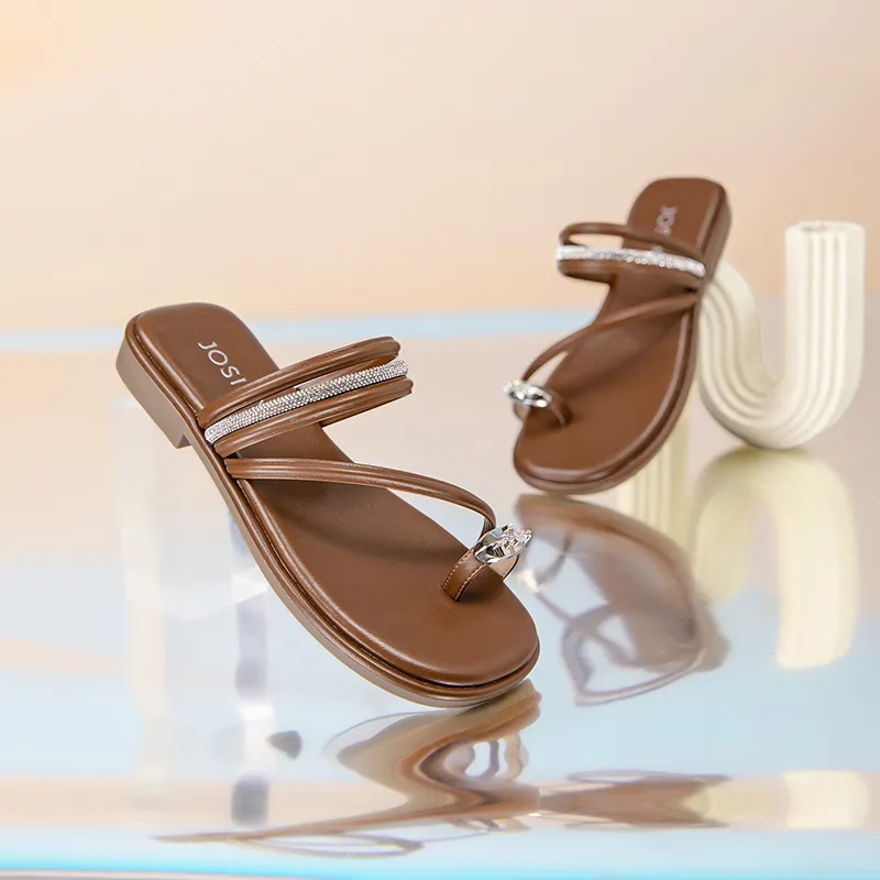 JOSINY Slide Slippers Women's Brown-5
