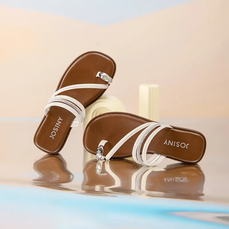 JOSINY Slide Slippers Women's Beige Brown-5