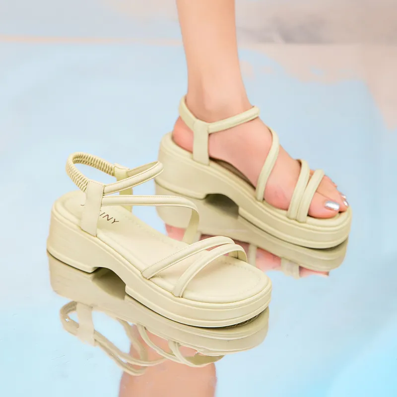 JOSINY One Strap Sandals Heel Height 5cm Women's Light Green-2