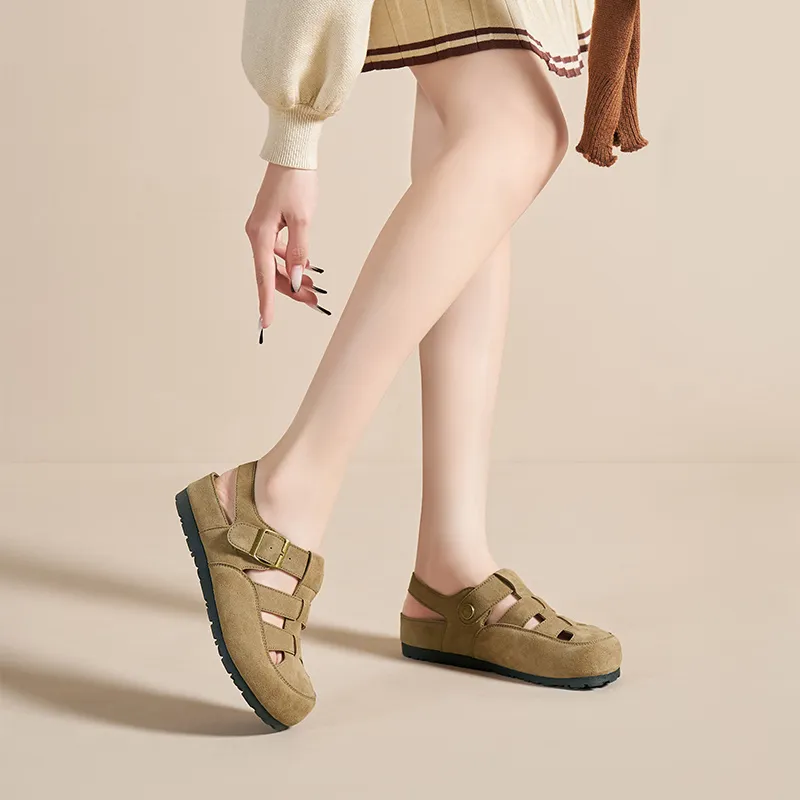 JOSINY Roman Sandals Women's Khaki Camel-3