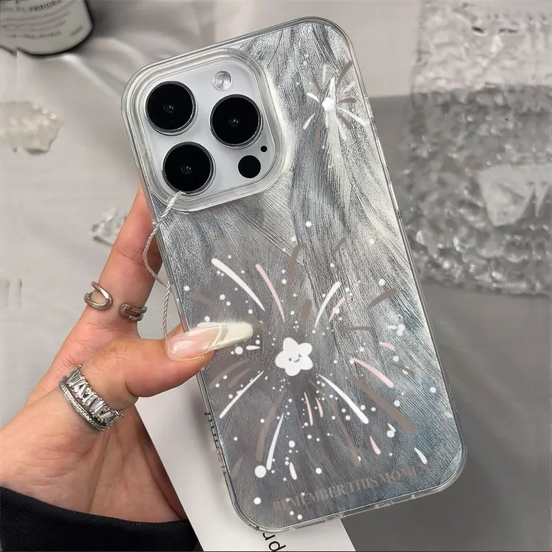 KESHIXIONG TPU Material White Star Phone Case Compatible With IPhone 15/14 Plus/13/12/11/15 Pro Max/XS/XR/XS Max/8 Plus-1