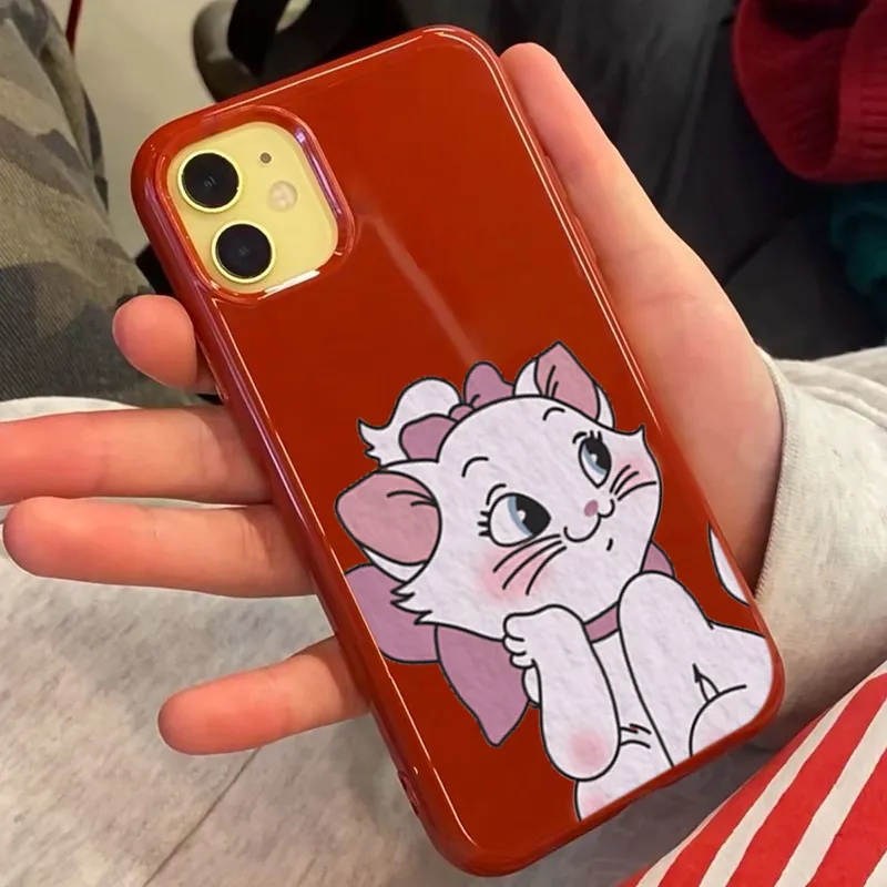 XIANGRIKE TPU Material Marie Cat Phone Case Compatible With IPhone 15/14 Plus/13/12/11/15 Pro Max/XS/XR/XS Max/8 Plus-3