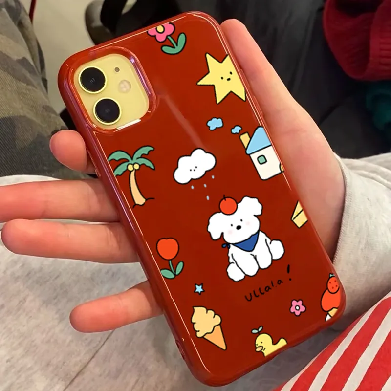 XIANGRIKE TPU Material Rainy Puppy Phone Case Compatible With IPhone 15/14 Plus/13/12/11/15 Pro Max/XS/XR/XS Max/8 Plus-3