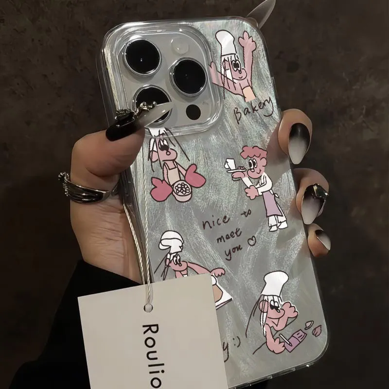 XIANGRIKE TPU Material Pastry Chef Phone Case Compatible With IPhone 15/14 Plus/13/12/11/15 Pro Max/XS/XR/XS Max/8 Plus-4