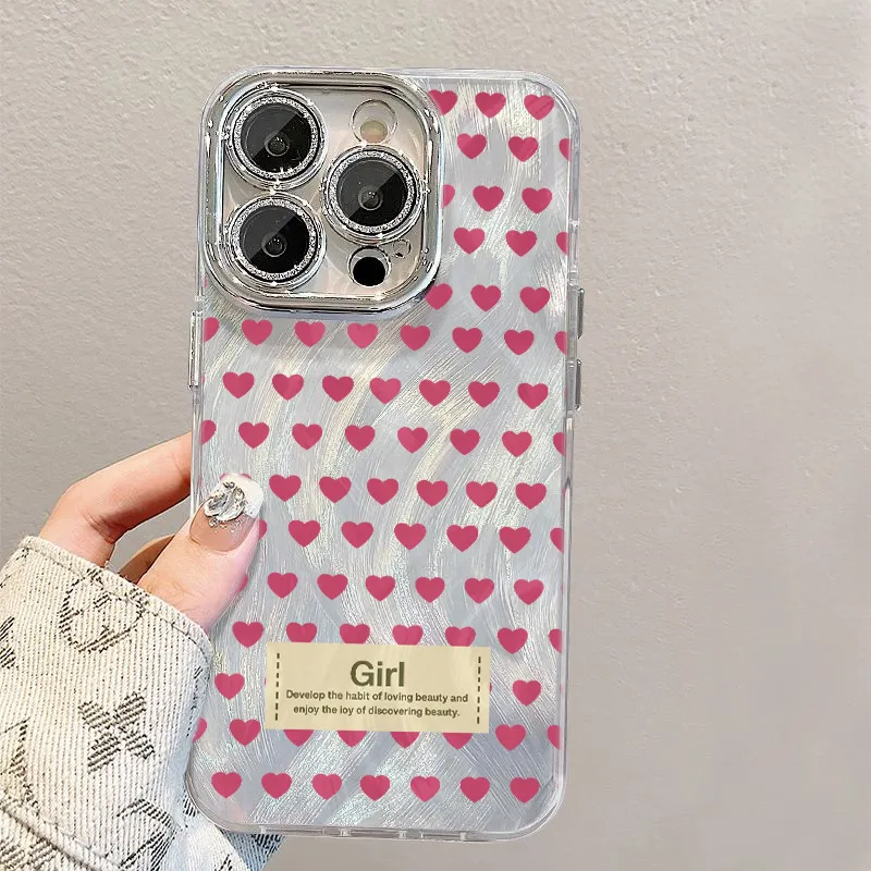 XIANGRIKE TPU Material Heart GIRL Phone Case Compatible With IPhone 15/14 Plus/13/12/11/15 Pro Max/XS/XR/XS Max/8 Plus-4