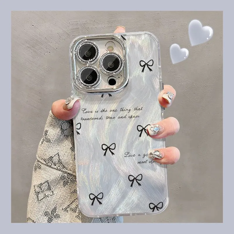 XIANGRIKE TPU Material Bowknot Phone Case Compatible With IPhone 15/14 Plus/13/12/11/15 Pro Max/XS/XR/XS Max/8 Plus-1
