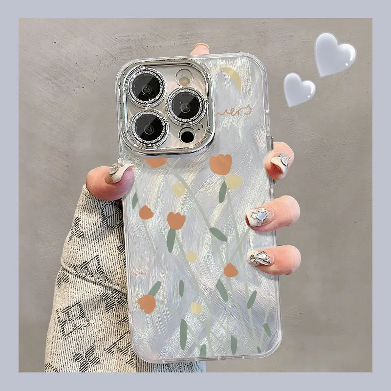 XIANGRIKE TPU Material Tulip Phone Case Compatible With IPhone 15/14 Plus/13/12/11/15 Pro Max/XS/XR/XS Max/8 Plus-1