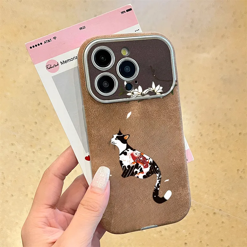 KESHIXIONG TPU Material Cat Ink Phone Case Compatible With IPhone 15/14 Plus/13/12/11/15 Pro Max/XS/XR/XS Max/8 Plus-5