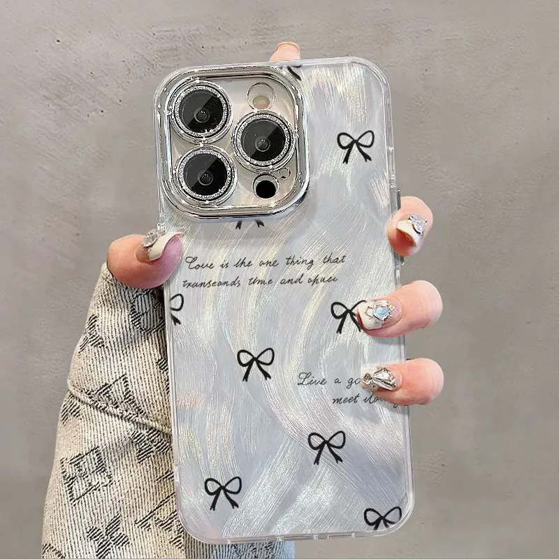 XIANGRIKE TPU Material Bowknot Phone Case Compatible With IPhone 15/14 Plus/13/12/11/15 Pro Max/XS/XR/XS Max/8 Plus-2