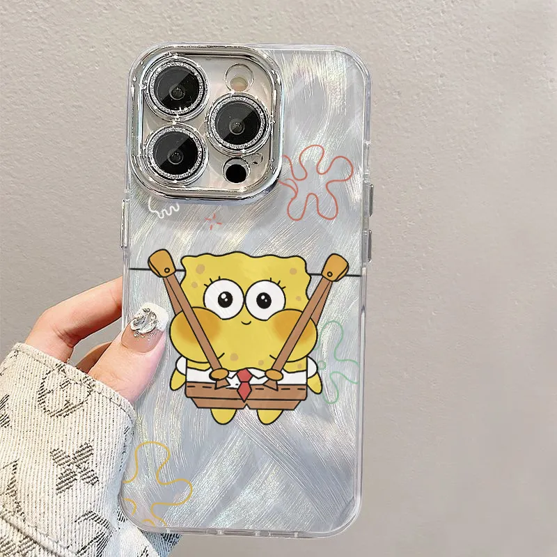 XIANGRIKE TPU Material SpongeBob Phone Case Compatible With IPhone 15/14 Plus/13/12/11/15 Pro Max/XS/XR/XS Max/8 Plus-4