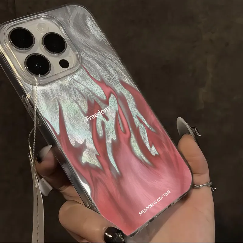 KESHIXIONG TPU Material Pink Flame Phone Case Compatible With IPhone 15/14 Plus/13/12/11/15 Pro Max/XS/XR/XS Max/8 Plus-2