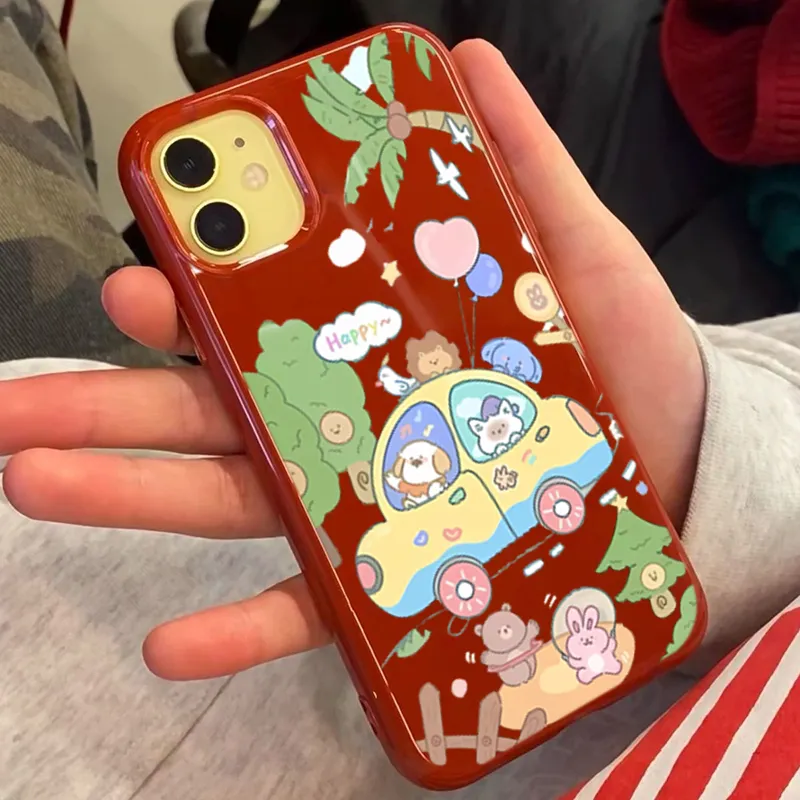 XIANGRIKE TPU Material Car Animal Phone Case Compatible With IPhone 15/14 Plus/13/12/11/15 Pro Max/XS/XR/XS Max/8 Plus-3