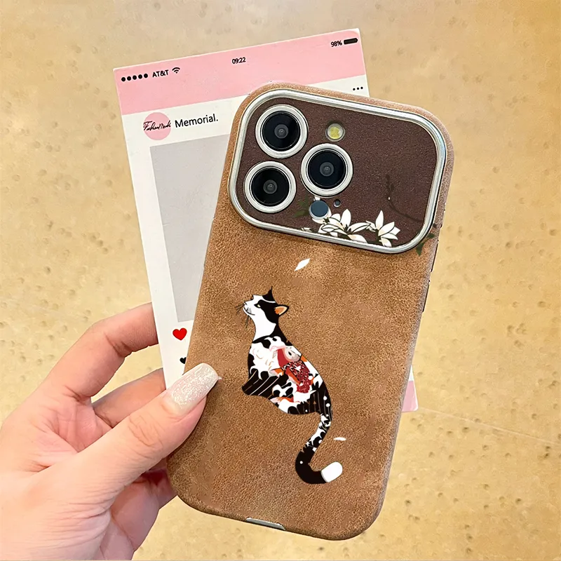 KESHIXIONG TPU Material Cat Ink Phone Case Compatible With IPhone 15/14 Plus/13/12/11/15 Pro Max/XS/XR/XS Max/8 Plus-2