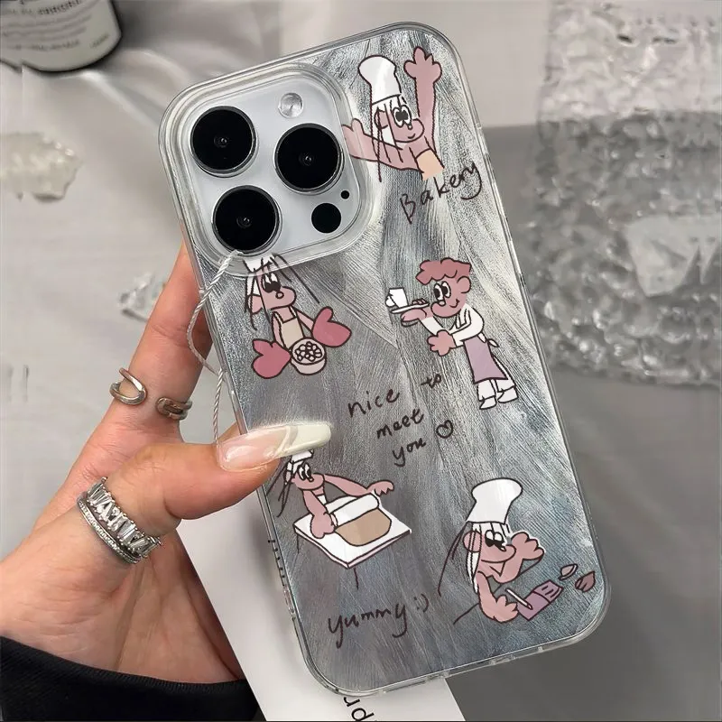 XIANGRIKE TPU Material Pastry Chef Phone Case Compatible With IPhone 15/14 Plus/13/12/11/15 Pro Max/XS/XR/XS Max/8 Plus-1