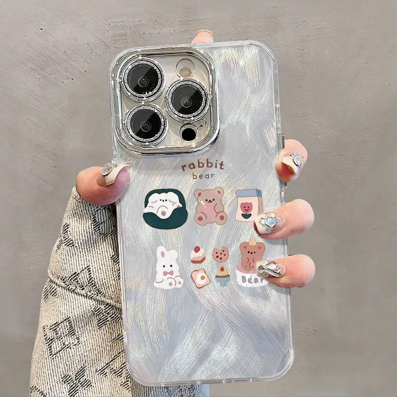 XIANGRIKE TPU Material Bear Laptop Phone Case Compatible With IPhone 15/14 Plus/13/12/11/15 Pro Max/XS/XR/XS Max/8 Plus-2
