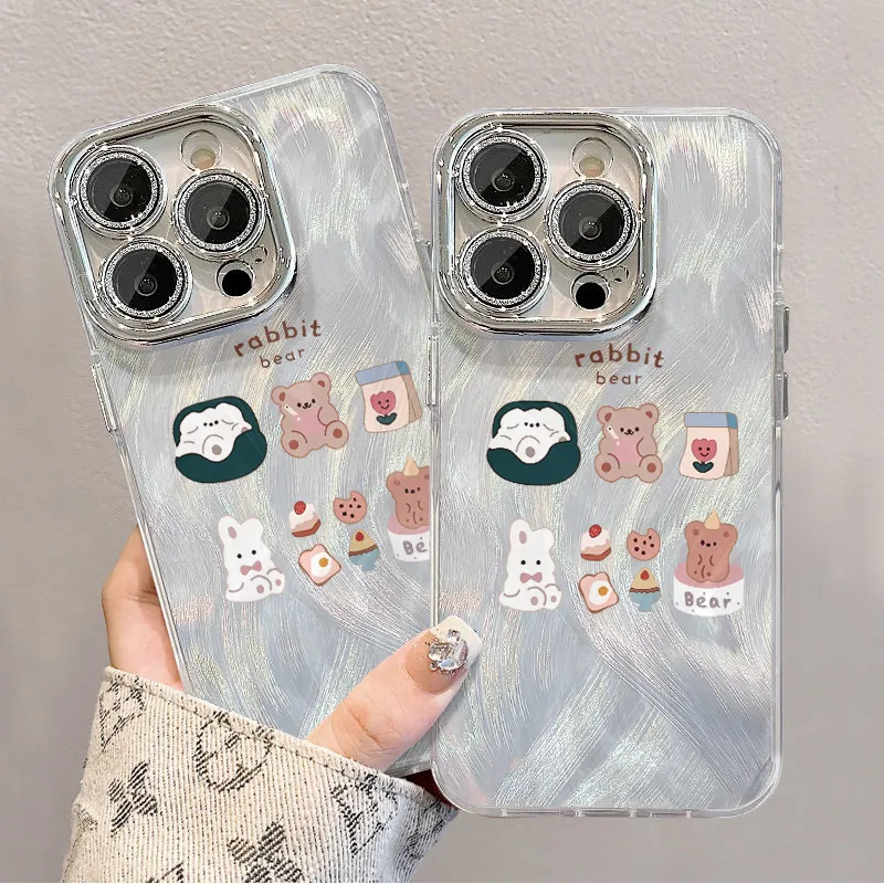 XIANGRIKE TPU Material Bear Laptop Phone Case Compatible With IPhone 15/14 Plus/13/12/11/15 Pro Max/XS/XR/XS Max/8 Plus-5