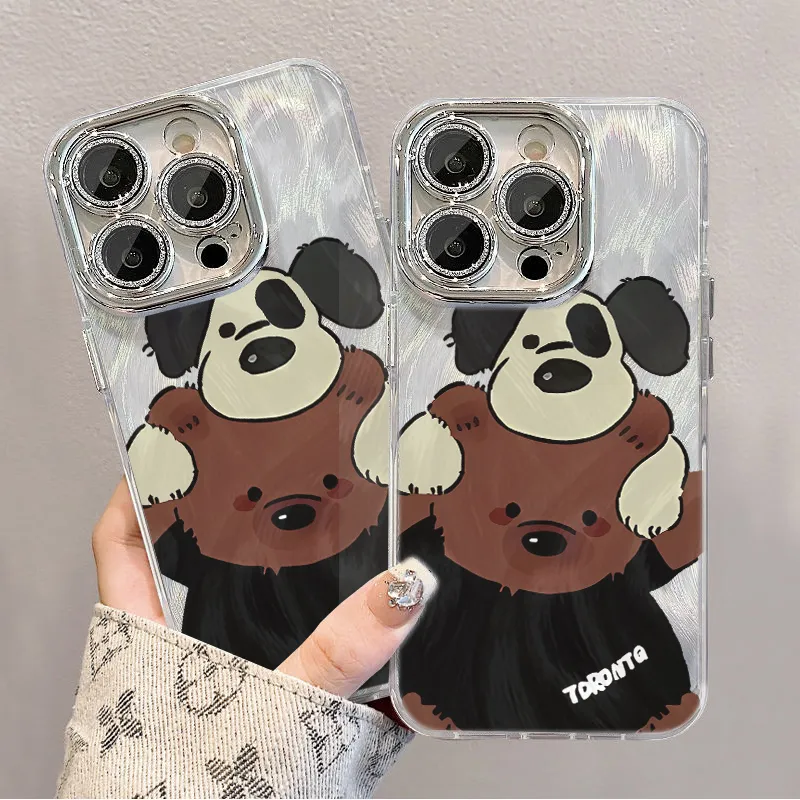 XIANGRIKE TPU Material Bear Shaped Phone Case Compatible With IPhone 15/14 Plus/13/12/11/15 Pro Max/XS/XR/XS Max/8 Plus-5