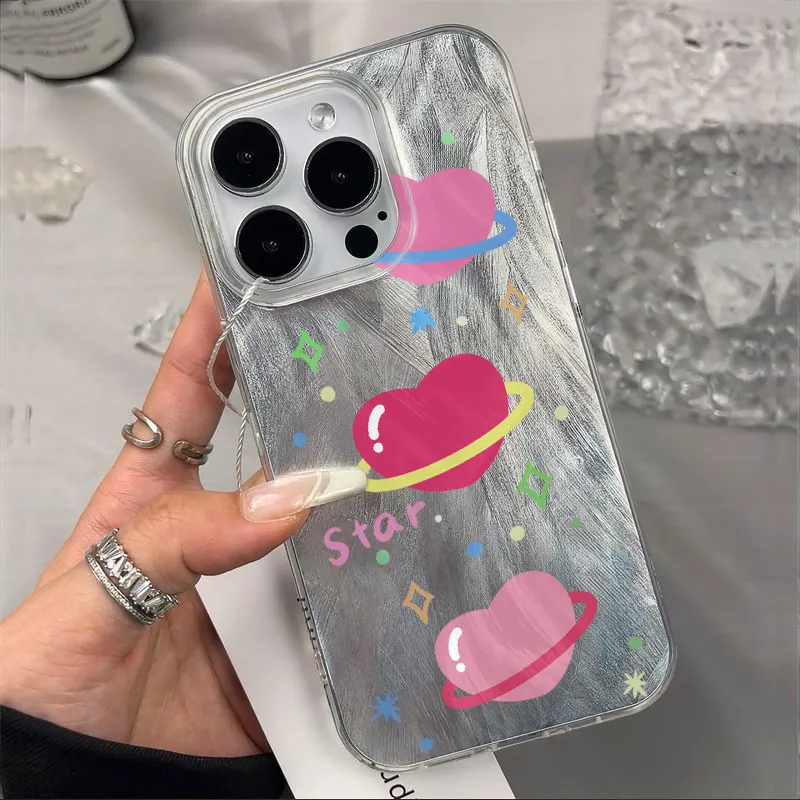 XIANGRIKE TPU Material Candy Heart Phone Case Compatible With IPhone 15/14 Plus/13/12/11/15 Pro Max/XS/XR/XS Max/8 Plus-1
