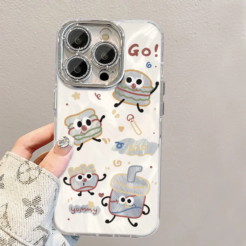 XIANGRIKE TPU Material Burger Man Phone Case Compatible With IPhone 15/14 Plus/13/12/11/15 Pro Max/XS/XR/XS Max/8 Plus-4