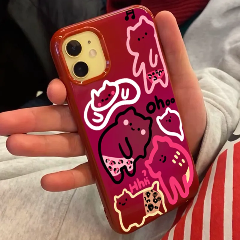 XIANGRIKE TPU Material Cut Out Cat Phone Case Compatible With IPhone 15/14 Plus/13/12/11/15 Pro Max/XS/XR/XS Max/8 Plus-1