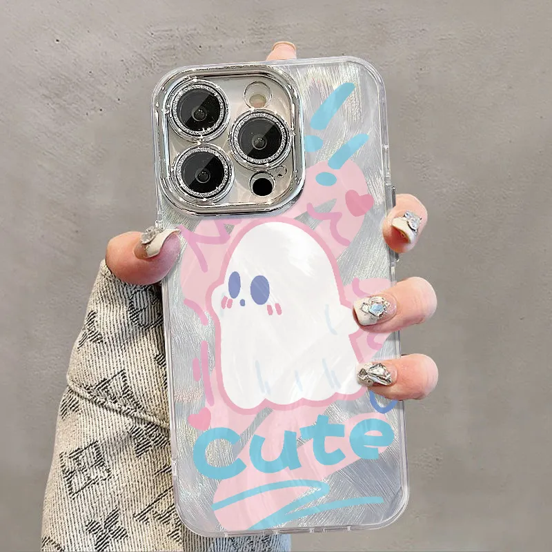 XIANGRIKE TPU Material Ghost Cute Phone Case Compatible With IPhone 15/14 Plus/13/12/11/15 Pro Max/XS/XR/XS Max/8 Plus-2