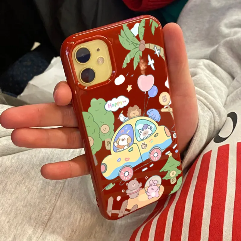 XIANGRIKE TPU Material Car Animal Phone Case Compatible With IPhone 15/14 Plus/13/12/11/15 Pro Max/XS/XR/XS Max/8 Plus-2