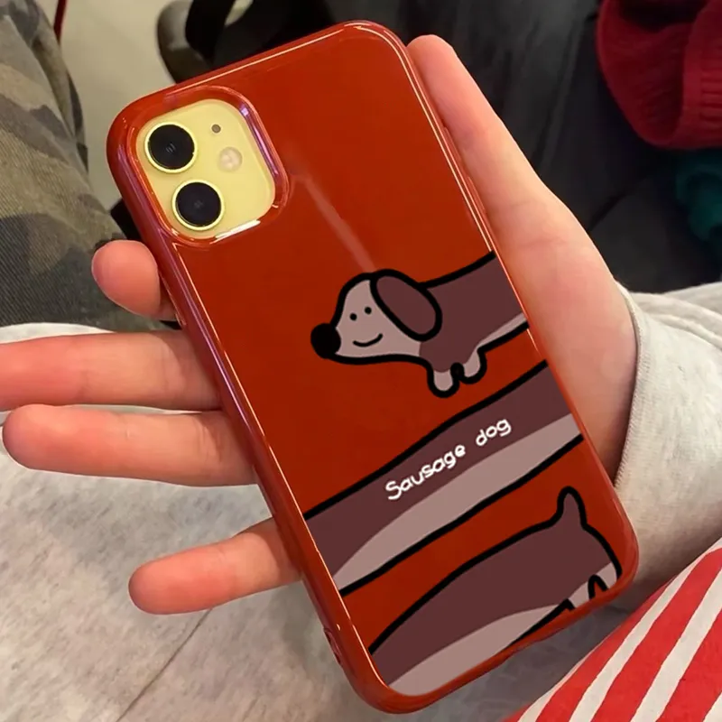 XIANGRIKE TPU Material Sausage Dog Phone Case Compatible With IPhone 15/14 Plus/13/12/11/15 Pro Max/XS/XR/XS Max/8 Plus-3